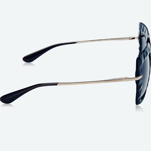 Dolce & Gabbana Navy Blue and Gold Oversized Sunglasses DG 6111 - Picture 3 of 11